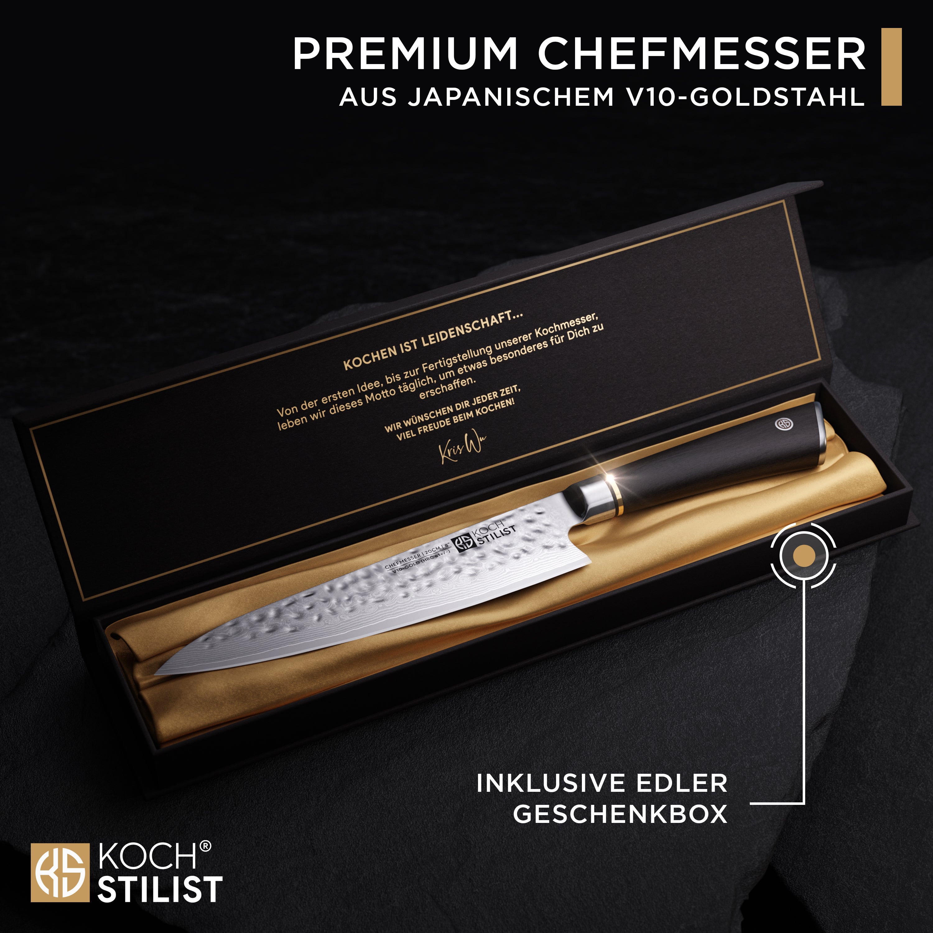 Premium Damast - Chefmesser 20 cm